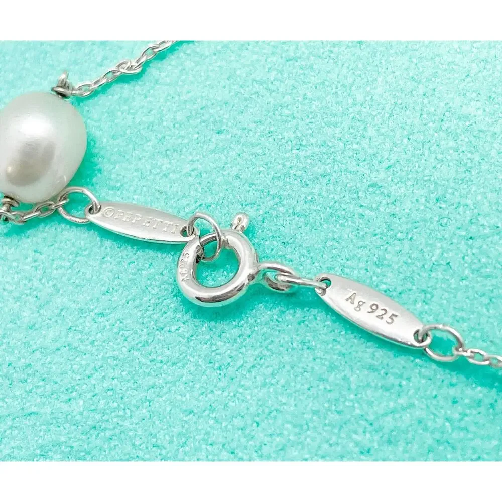 Tiffany & Co. Elsa Peretti 6-6.5mm Pearls by the Yard Bracelet Silver 7.75
